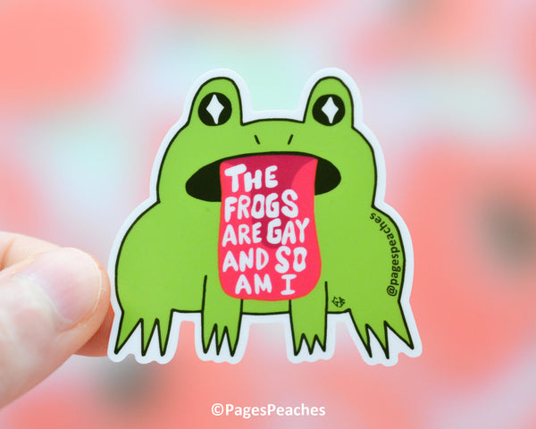 Pink Frog Sticker - Pages Peaches