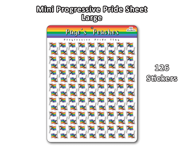 Large Progressive Pride Heart Sticker - Pages Peaches