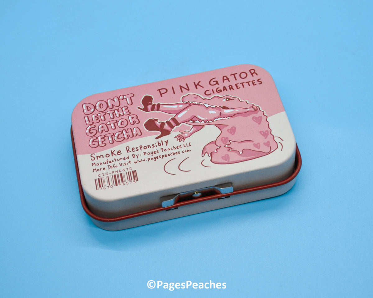 Pink Gator Cigarettes Stash Tin