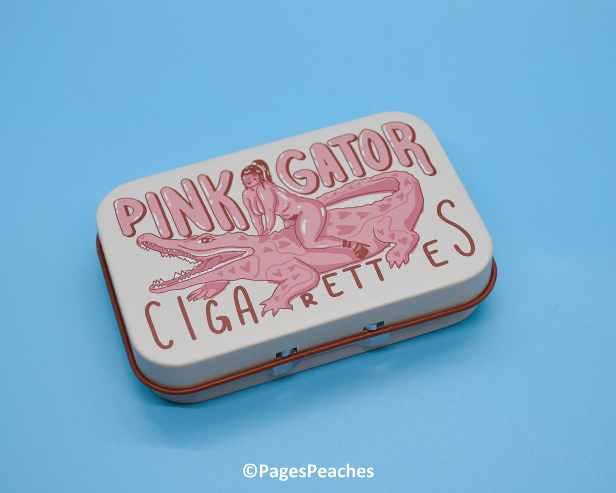 Pink Gator Cigarettes Stash Tin