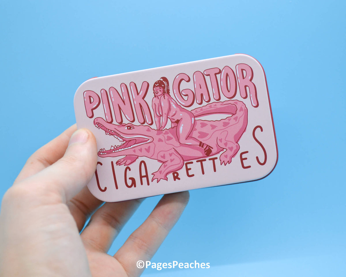 Pink Gator Cigarettes Stash Tin