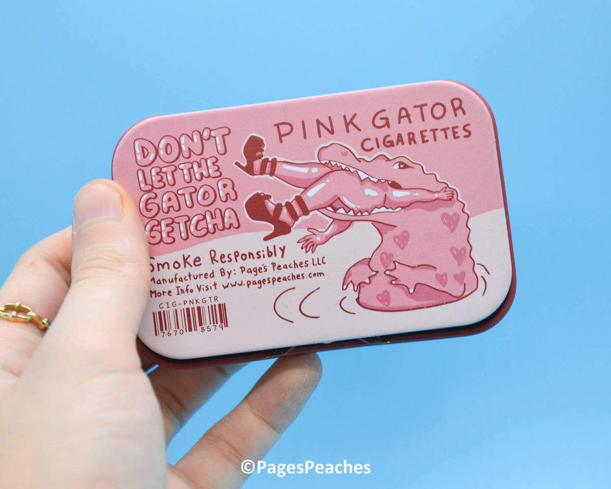 Pink Gator Cigarettes Stash Tin